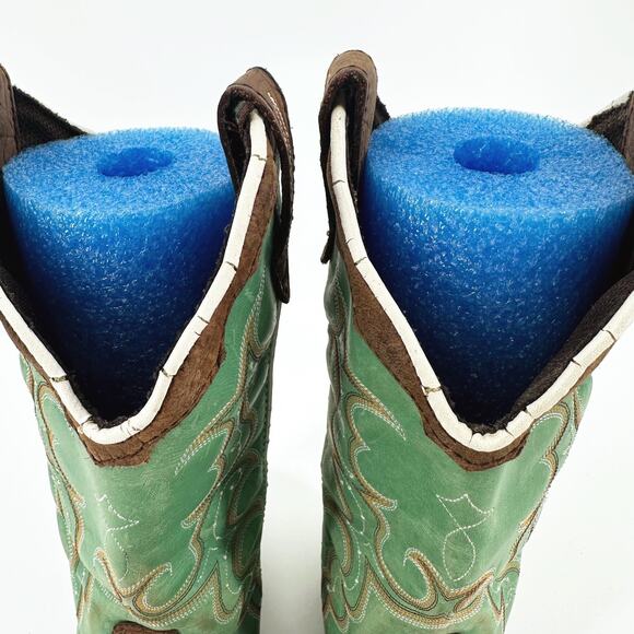 Justin Womens Raya Cowboy Boots 8B Leather Square Toe Cowgirl Rodeo Western Boho - Picture 6 of 9